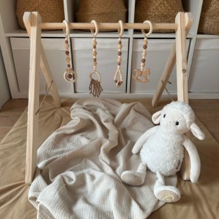 Baby Gym + 4 drewniano - silikonowe zawieszki